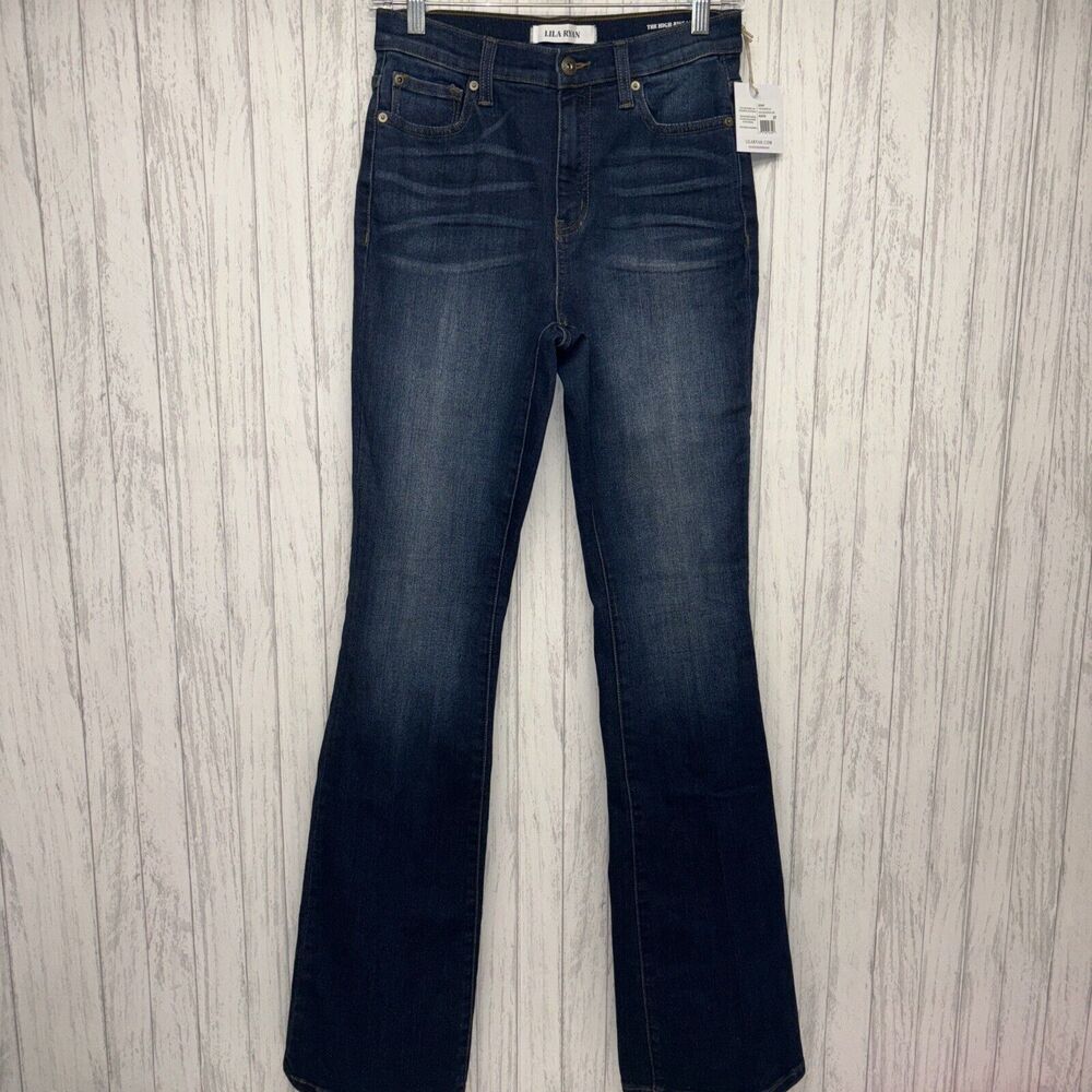 Womens Size 27 Lila Ryan Marielle High Rise Micro Flare Rustic Jeans NWT